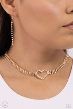 Load image into Gallery viewer, Rows of Romance - Gold Heart Choker