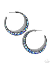 Load image into Gallery viewer, Embedded Edge - Blue Earrings - Paparazzi