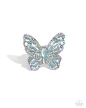 Load image into Gallery viewer, Were Soarin Flyin - Blue Butterfly Ring - Paparazzi