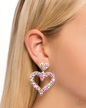 Load image into Gallery viewer, Dazzling Deed - Multi Heart Earrings - Paparazzi