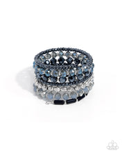 Load image into Gallery viewer, Stacked Surprise - Blue Coil Bracelet - Paparazzi