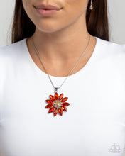 Load image into Gallery viewer, Fortunate Floral - Orange Necklace - Paparazzi