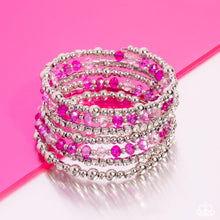 Load image into Gallery viewer, ICE Knowing You Pink Coil LOP Bracelet - Paparazzi Accessories
