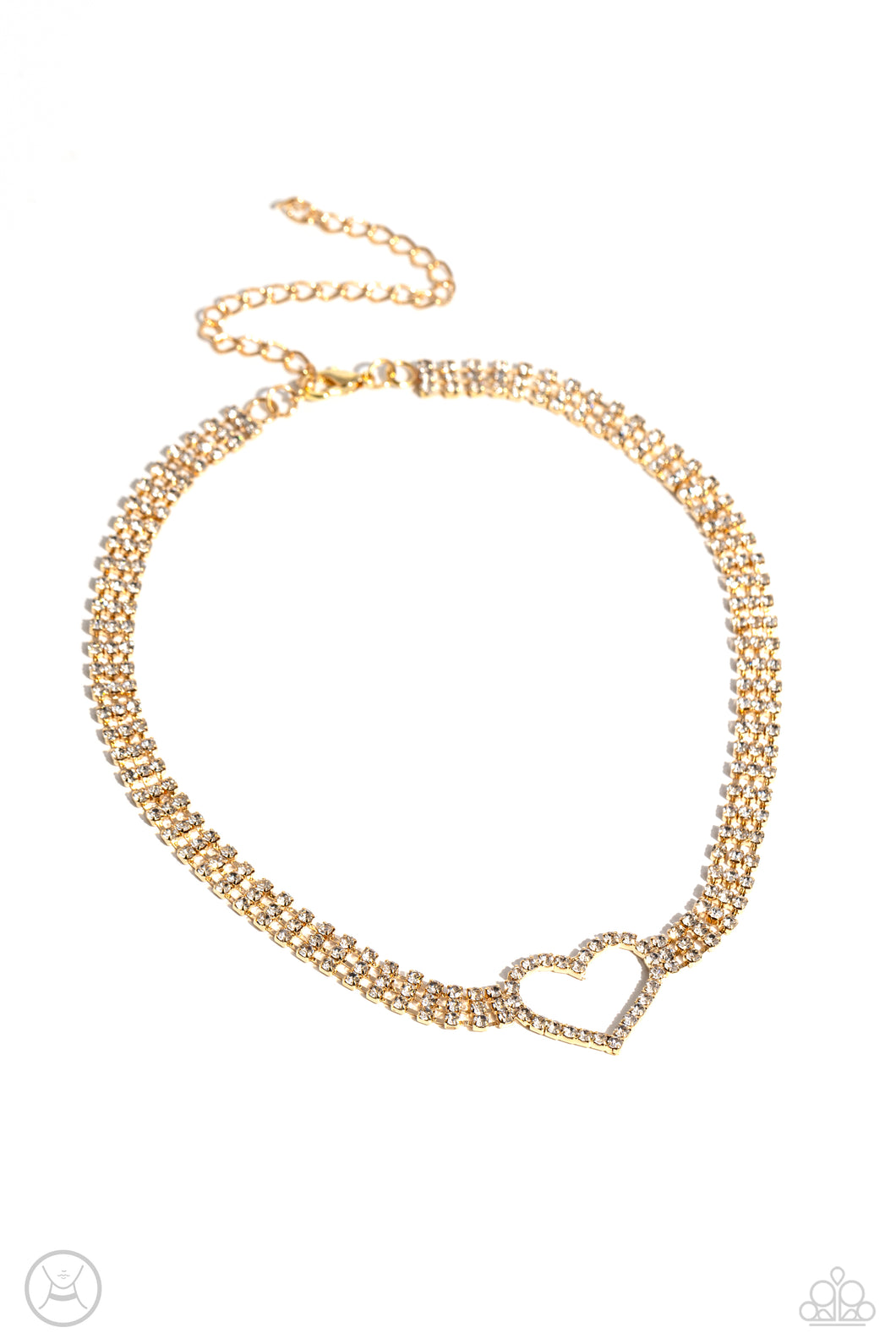 Rows of Romance - Gold Heart Choker