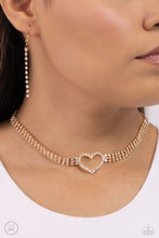 Load image into Gallery viewer, Rows of Romance - Gold Heart Choker
