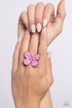 Load image into Gallery viewer, Aerial Ambassador - Pink Butterfly Ring - Paparazzi
