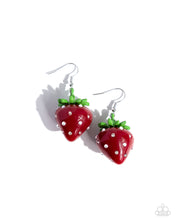 Load image into Gallery viewer, Strawberry Sentiment - Red Earrings - Paparazzi
