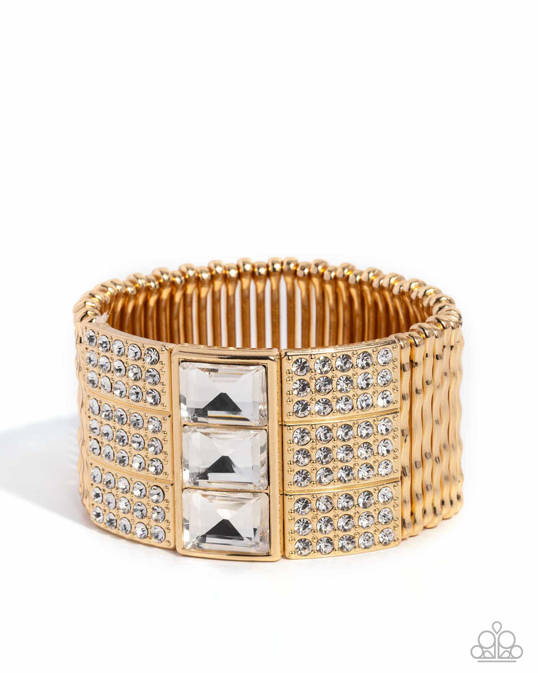 Dramatic Diva - Gold Paparazzi Life of the Party Bracelet