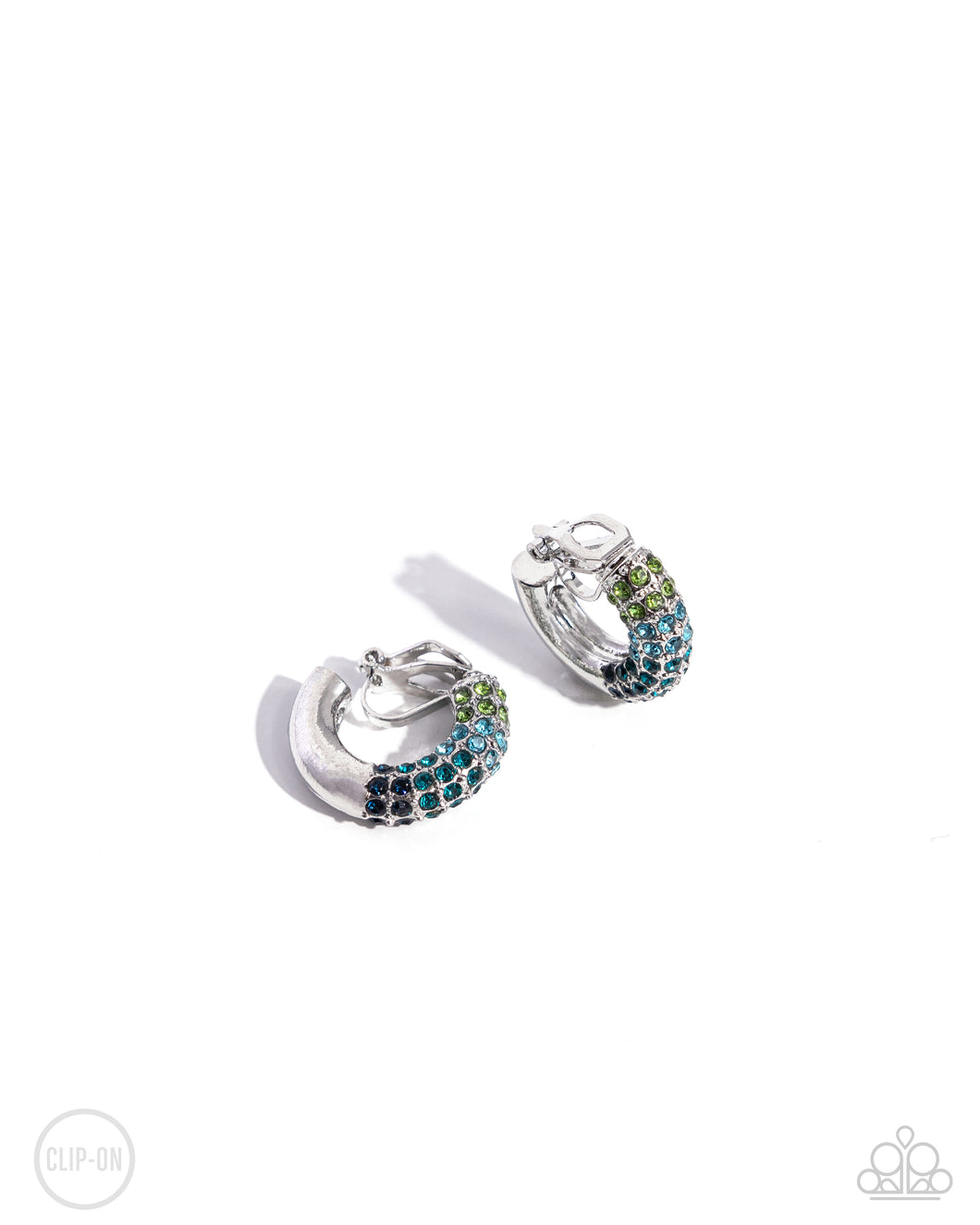 Ombré Observer - Blue Clip on Earrings - Paparazzi