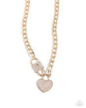 Load image into Gallery viewer, Lock Up Your Love - Gold Necklace - Paparazzi
