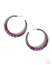 Load image into Gallery viewer, Embedded Edge - Pink Earrings - Paparazzi
