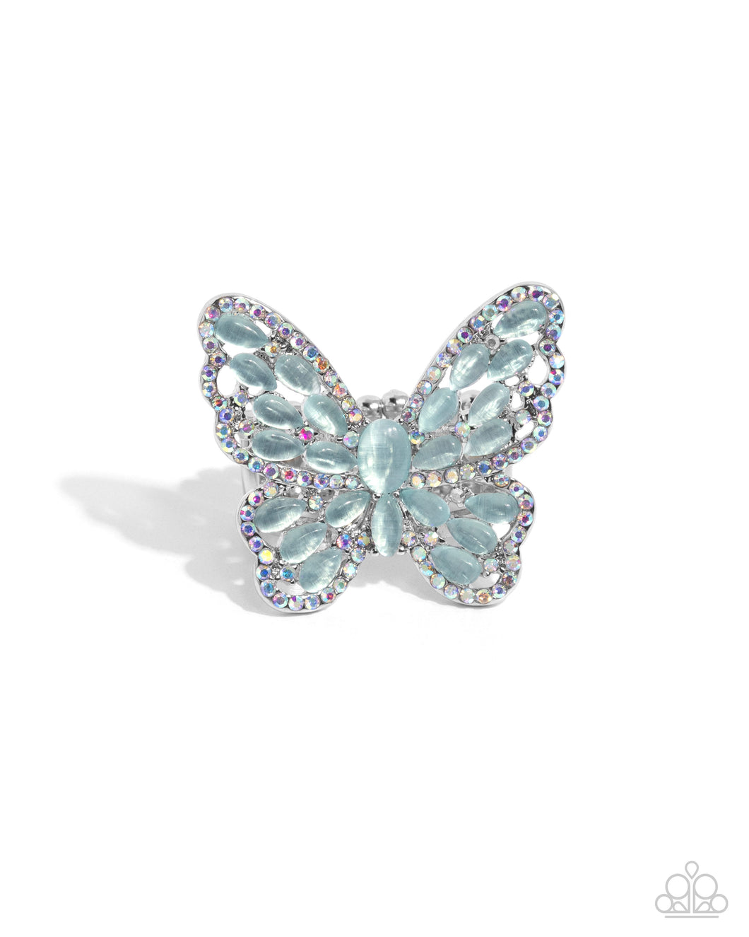 Were Soarin Flyin - Blue Butterfly Ring - Paparazzi