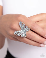 Load image into Gallery viewer, Were Soarin Flyin - Blue Butterfly Ring - Paparazzi
