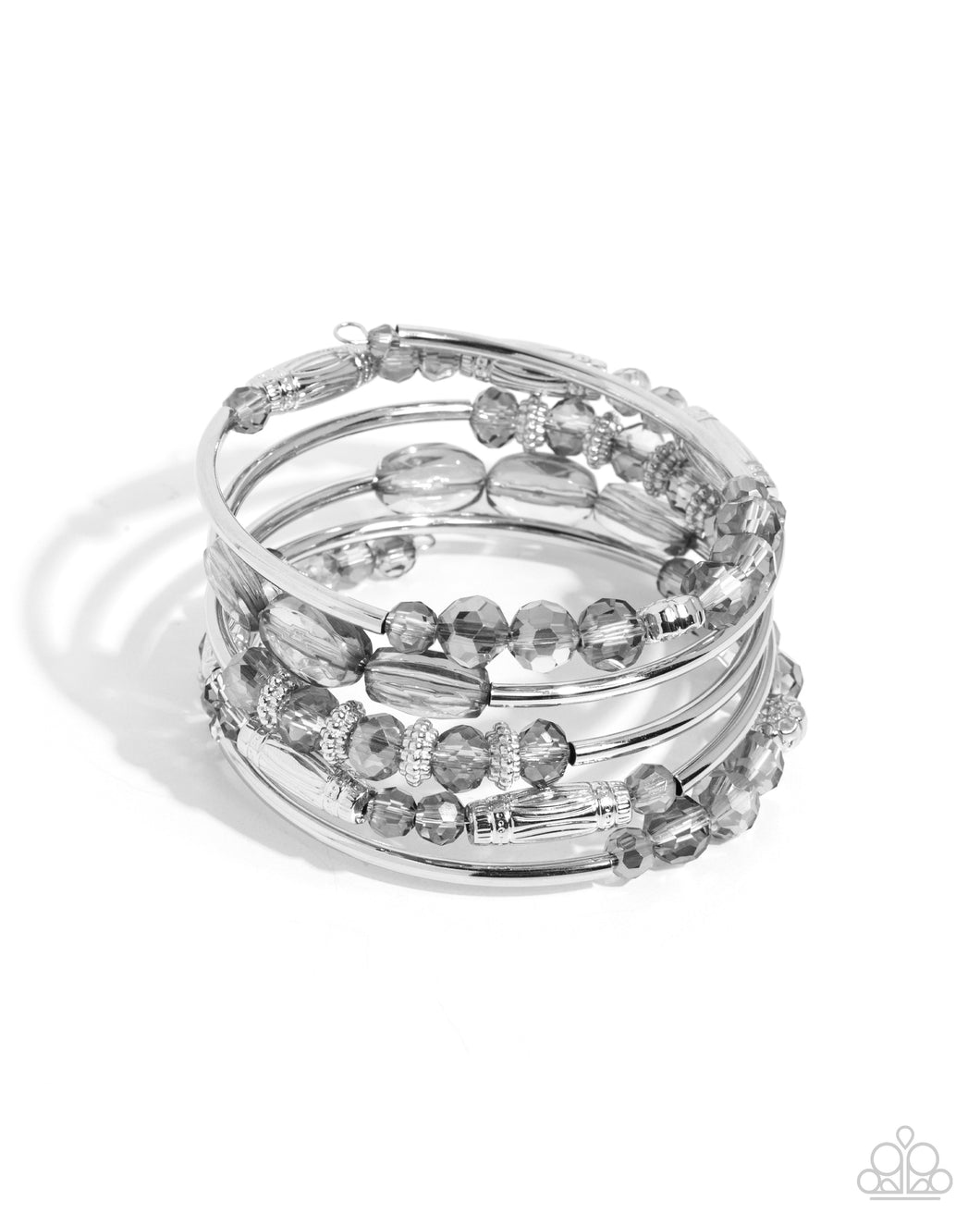 Paparazzi Bracelet ~ Sassy Stack - Silver