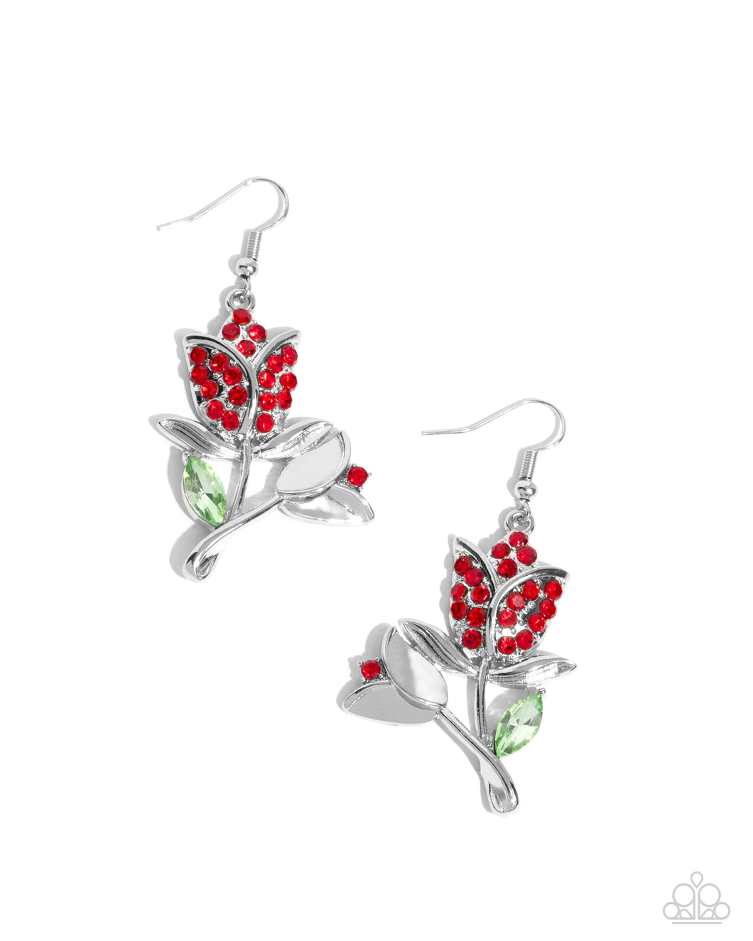 Tulip Tradition - Red Earrings - Paparazzi