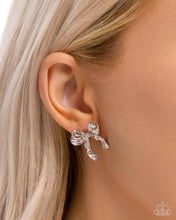 Load image into Gallery viewer, Princess Treatment - Silver Bow Earrings - Paparazzi
