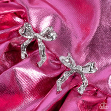 Load image into Gallery viewer, Princess Treatment - Silver Bow Earrings - Paparazzi
