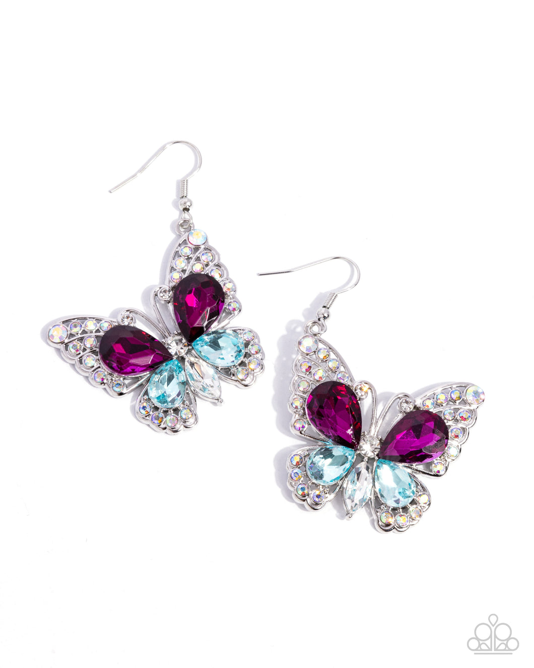 Teardrop Takeoff - Multi Butterfly Earrings - Paparazzi