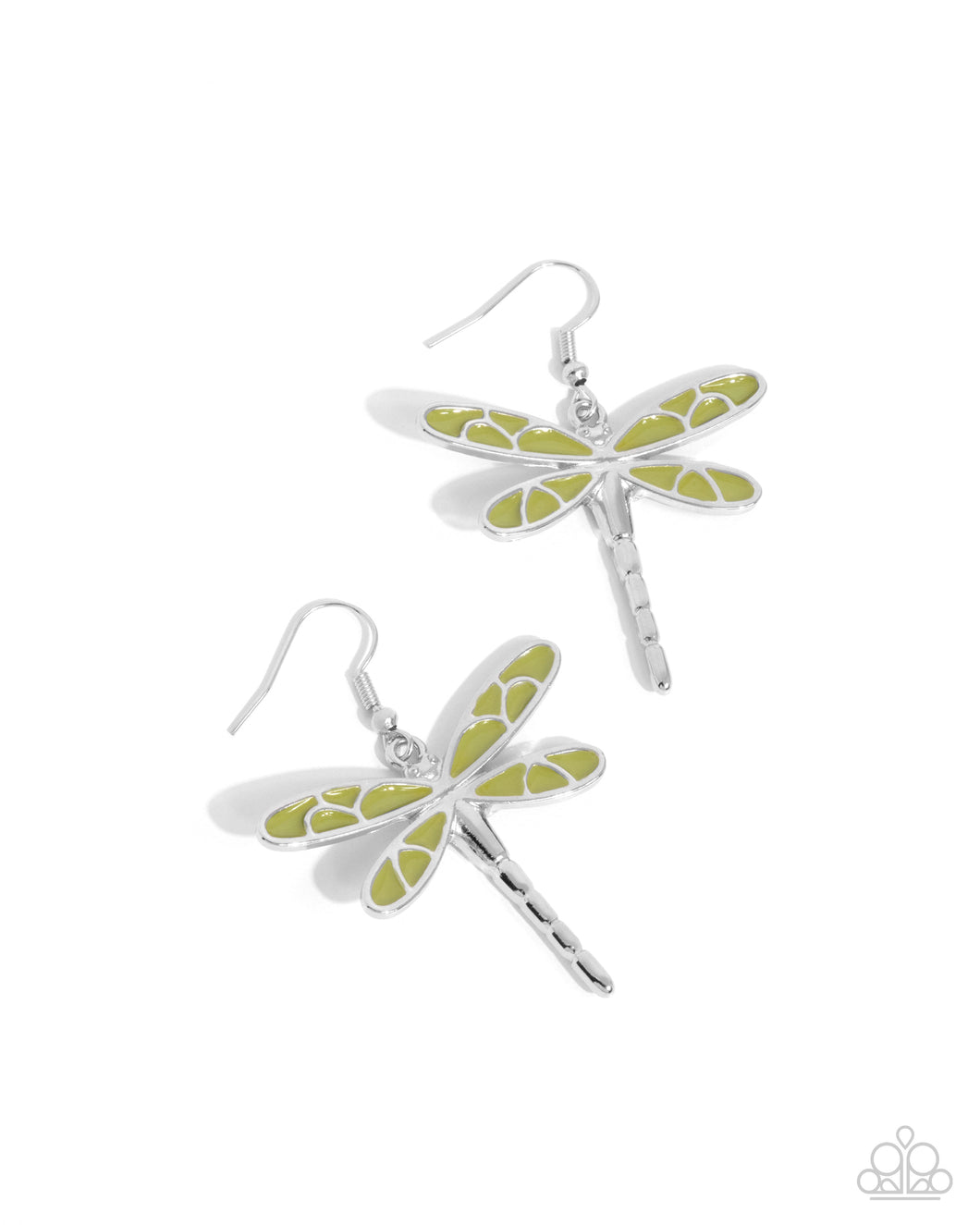 Dragonfly Descent - Green Earrings - Paparazzi