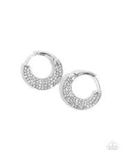 Load image into Gallery viewer, Winking Whimsy - White Hoop Earrings - Paparazzi
