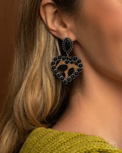 Load image into Gallery viewer, Whimsical Wrangler - Black Cheetah Earrings - Paparazzi
