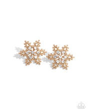 Load image into Gallery viewer, Snowflake Spell - Gold - Paparazzi Earrings
