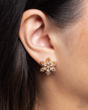 Load image into Gallery viewer, Snowflake Spell - Gold - Paparazzi Earrings
