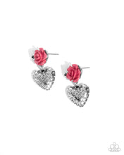 Load image into Gallery viewer, Girly Grade - Pink Rose Earrings - Paparazzi

