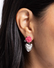 Load image into Gallery viewer, Girly Grade - Pink Rose Earrings - Paparazzi
