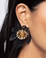 Load image into Gallery viewer, Wonderland Wallflower - Black - Paparazzi Earrings
