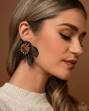 Load image into Gallery viewer, Wonderland Wallflower - Black - Paparazzi Earrings
