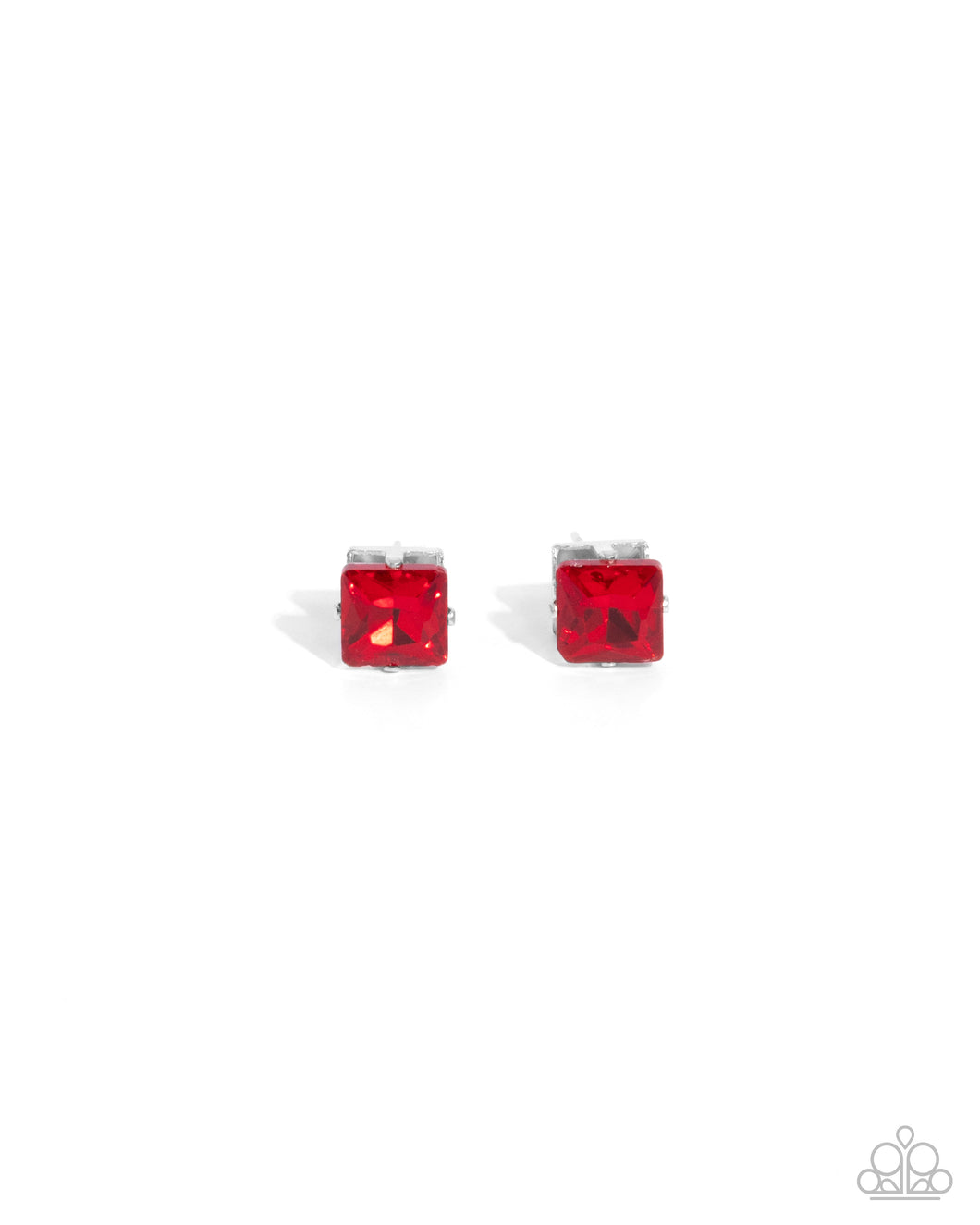 Squared Soprano - Red - Paparazzi Earrings