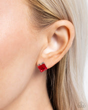 Load image into Gallery viewer, Squared Soprano - Red - Paparazzi Earrings
