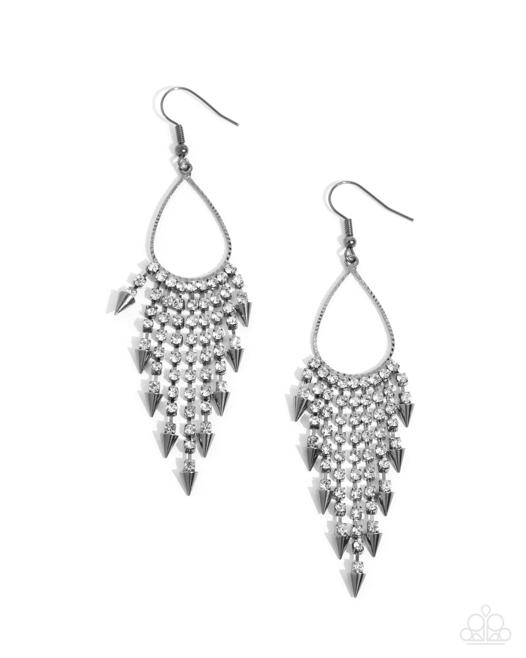 Sharp Streaming - Black - Paparazzi Earrings