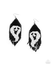 Load image into Gallery viewer, Spooky Strands - Black Halloween Earrings - Paparazzi

