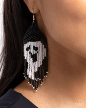 Load image into Gallery viewer, Spooky Strands - Black Halloween Earrings - Paparazzi
