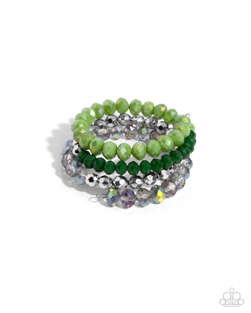 Memorable Makeover - Green Coil Bracelet - Paparazzi