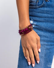 Load image into Gallery viewer, Defaced Dance - Purple - Paparazzi Coil Bracelet
