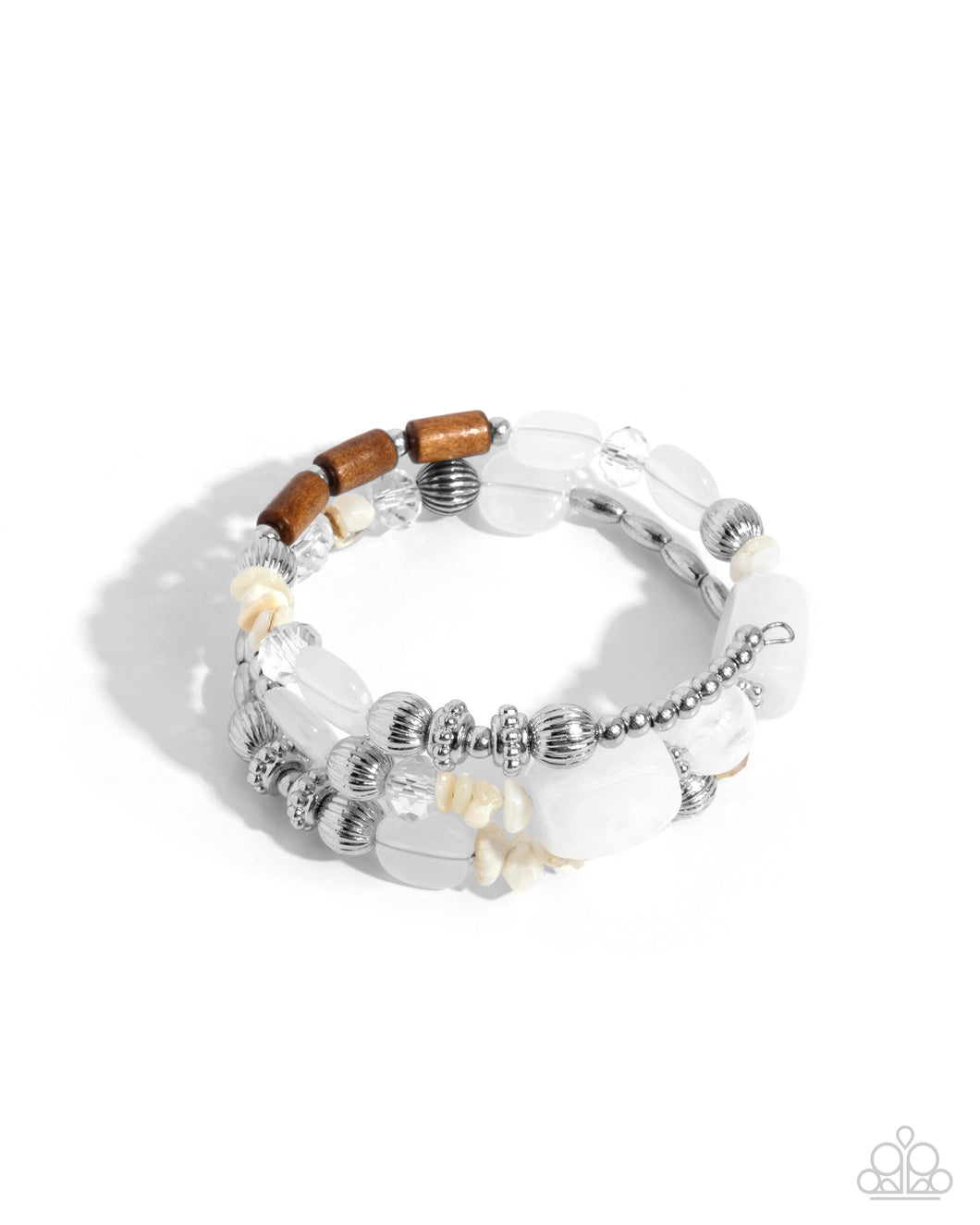 Feeling Alive - White Coil Bracelet - Paparazzi