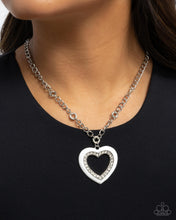 Load image into Gallery viewer, Romantic Rule - White Heart Necklace - Paparazzi
