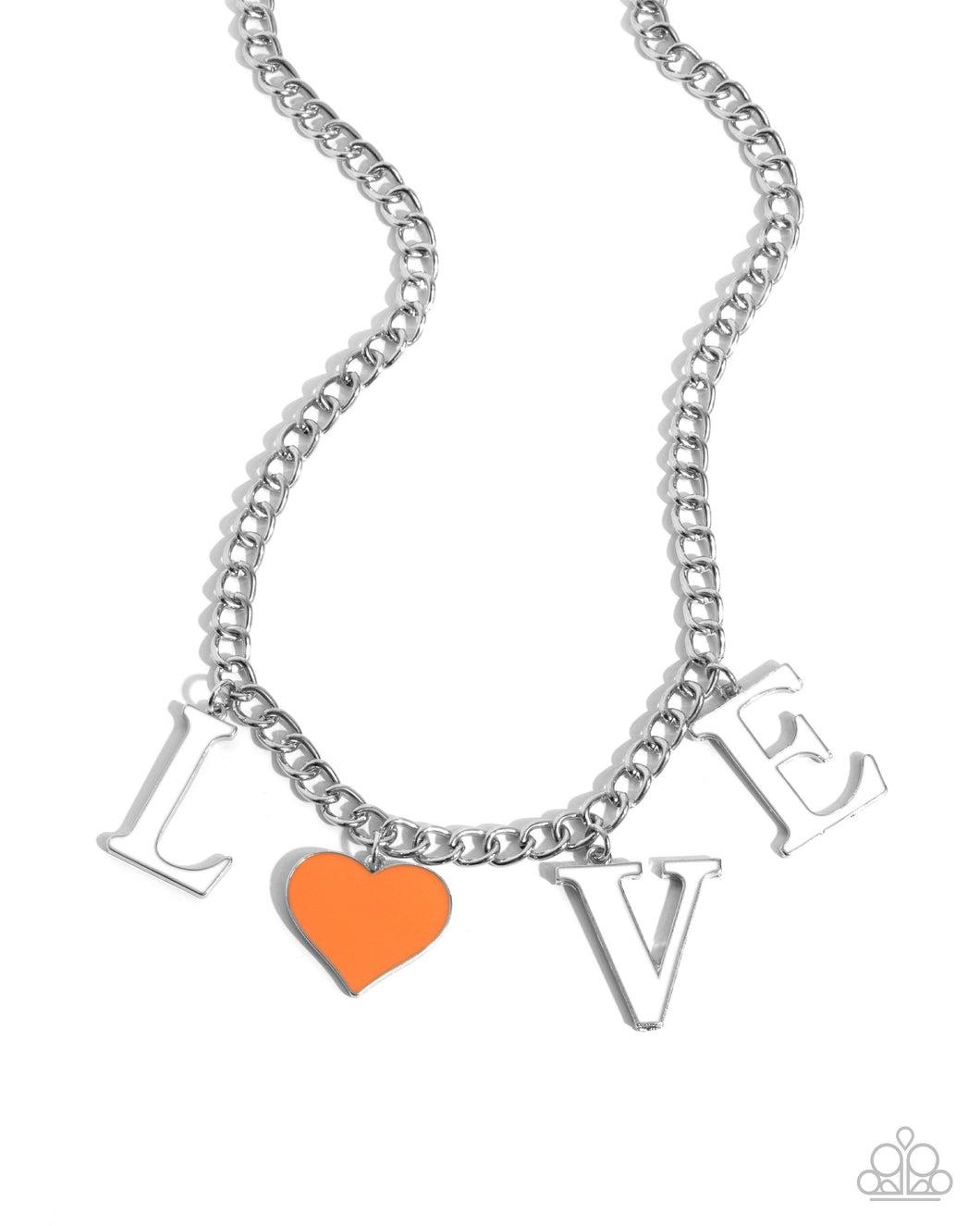 PREORDER ~ Lovely Lineup - Orange - Paparazzi Necklace