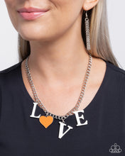 Load image into Gallery viewer, PREORDER ~ Lovely Lineup - Orange - Paparazzi Necklace
