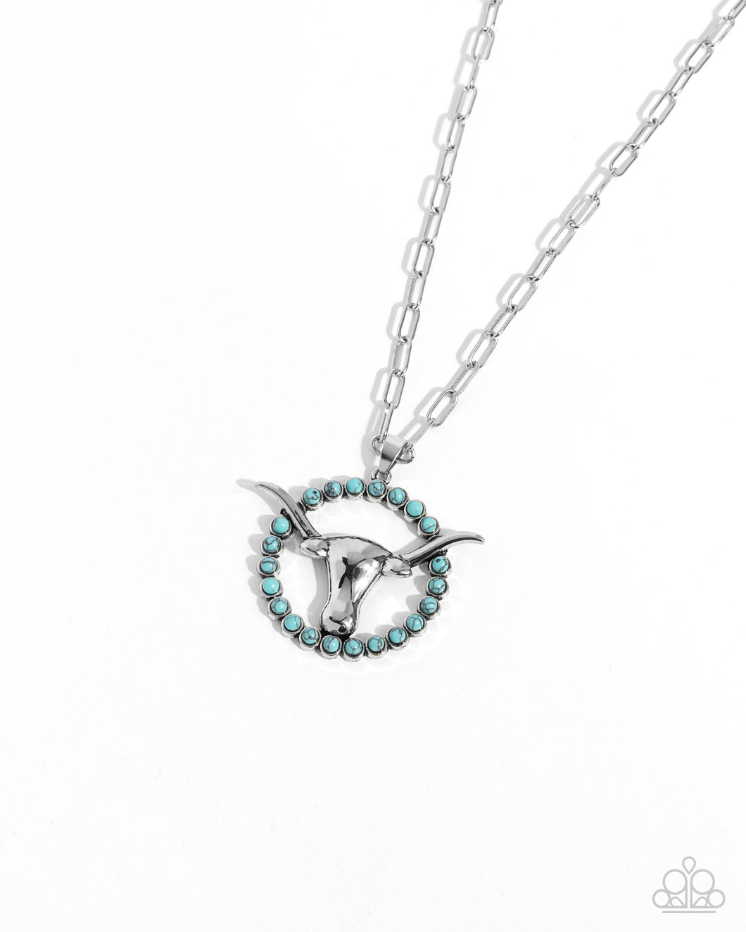 Longhorn Lasso - Blue - Paparazzi Necklace