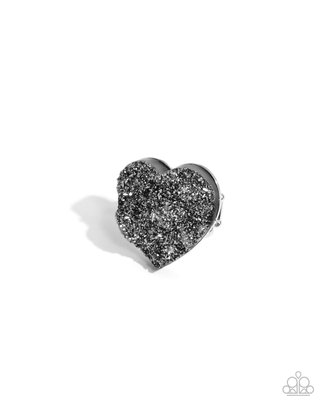 Loveable Legend - Silver - Paparazzi Heart Ring