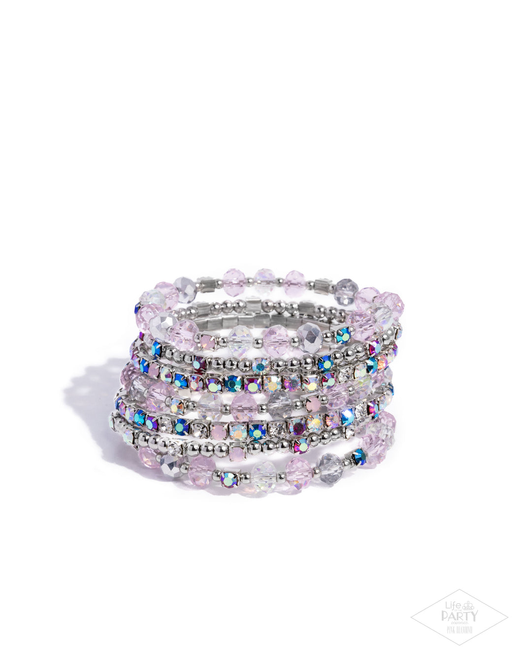 PREORDER ~ Sizzling Stack - Multi Pink Diamond Coil Bracelet - Paparazzi