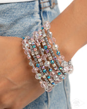 Load image into Gallery viewer, PREORDER ~ Sizzling Stack - Multi Pink Diamond Coil Bracelet - Paparazzi
