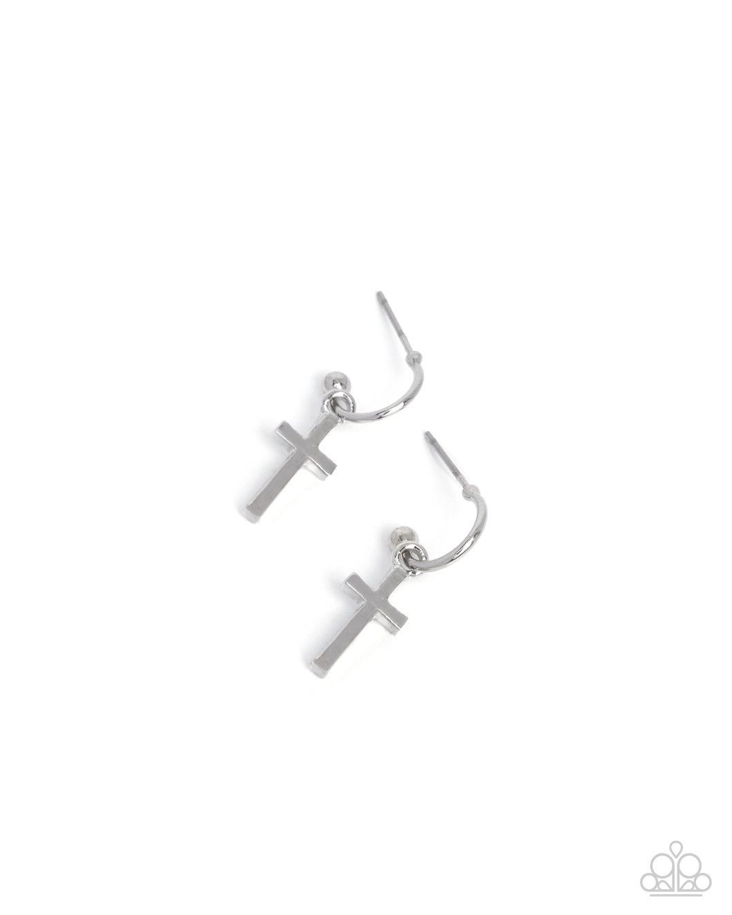 Daily Divinity - Silver Cross Earrings - Paparazzi