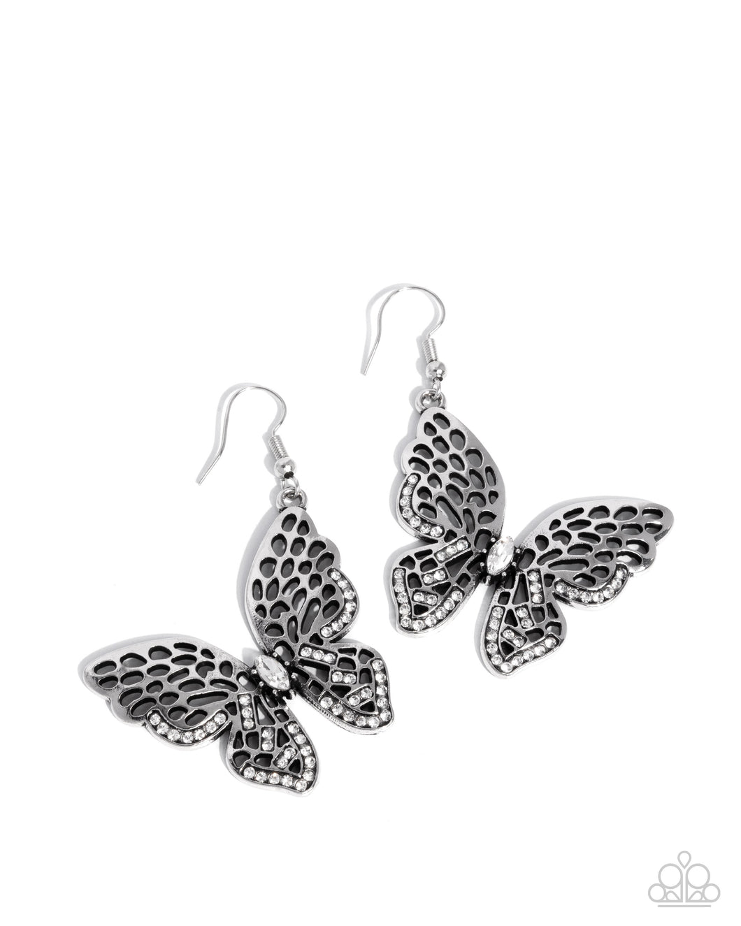 Fresh Flutter - White - Paparazzi Earrings