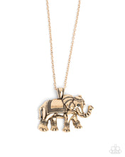 Load image into Gallery viewer, Elaborate Elephant - Gold - Paparazzi Necklace
