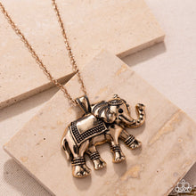 Load image into Gallery viewer, Elaborate Elephant - Gold - Paparazzi Necklace
